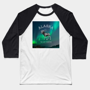 Northern Lights Alaska Moose Baseball T-Shirt